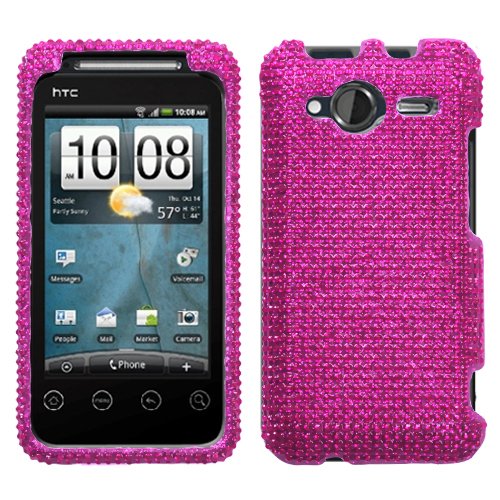 Rhinestones Protector Case for HTC EVO Shift 4G, Hot Pink Full Diamond