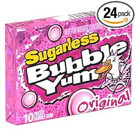 Bubble Yum Sugarless Gum, Original, 10-Piece Packages (Pack of 24)
