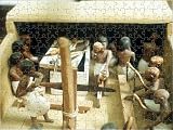 Jigsaw of Carpenters in a workshop, model figures from an Ancient Egyptian tomb. from Heritage-Images
