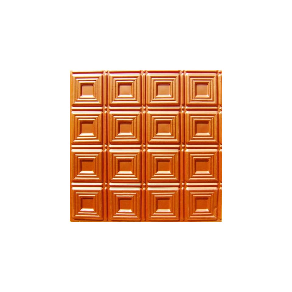 Faux Decorative Modern Plastic Ceiling Tile 153 Copper 2x2 Fire