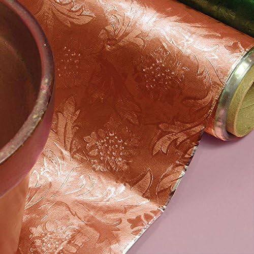 Premium Floral Foil Wrapping Paper - 20 Inches By 10 Yards (Copper)