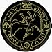Led Zeppelin - Round Green & Black Swan Song Logo with Names & Symbols - Sticker / Decal