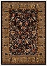 Hot Sale Couristan 0621/2596 ROYAL KASHIMAR Cypress Garden 118-Inch by 165-Inch Wool Area Rug, Black/Deep Maple