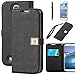 Galaxy S4 Case, by Ailun,Wallet Case,PU Leather Case,Credit Card Holder,Flip Cover Skin[Black] with Screen Protector and Styli Pen