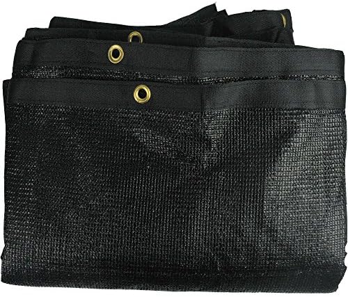 Yisin 80% Black Shade Cloth Taped Edge with Grommets UV 12 ft X 10 ft