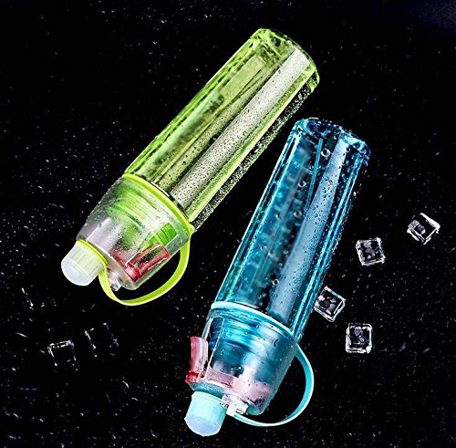 SALUS Sport Drinking and Misting Spray Water Bottle, Outdoor Sport Drinking, BPA FREE, 600 ml (Clear Green)