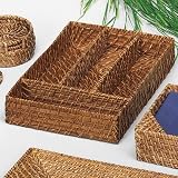 Besteckkorb white-washed Rattan