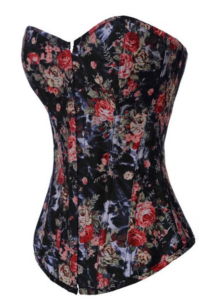 Alivila.Y Fashion Corset Women's Vintage Floral Denim Corset Bustier