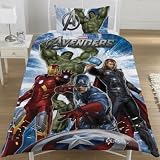 Official Marvel Avengers Single Duvet Bed Set HULK IRONMAN THOR CAPTAIN AMERICA