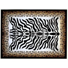 Laila Animal Collection Zebra Leopard Cheetah Print 5x8 Area Rug Carpet