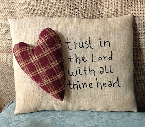 Trust In The Lord Heart Pillow