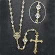 Gold-Plated Rosary with 4mm Glass Beads with 11" Chain