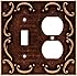 Brainerd 64275 French Lace Single Toggle Switch/Duplex Outlet Wall Plate / Switch Plate / Cover, Sponged Copper