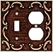 Brainerd 64275 French Lace Single Toggle Switch/Duplex Outlet Wall Plate / Switch Plate / Cover, Sponged Copper