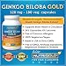#1 Ginkgo Biloba Extract - Double Strength Ginkgo Biloba Gold, 120mg, 180 Vegetarian Capsules