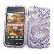 Samsung Fascinate i500 Galaxy S (Verizon) Snap-on Protector Hard Case Rhinestone Cover "Pretty Hearts" Design