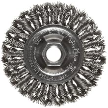 Weiler Dualife Standard Wire Wheel Brush, Threaded Hole, Steel, Partial Twist Knotted