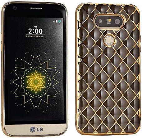 LG G5 Case, Poristal [Electroplating Series] Textured Grip Cover [Shock Proof] for LG G5 (2016) - Translucent Black