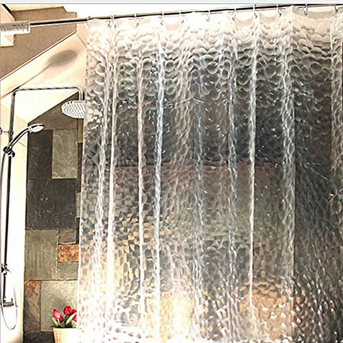 Shower Curtains, JamHoo Eco-friendly 12 Gauge 100% EVA Heavy Duty 3D Cube Semi-transparent Waterproof Bathroom Curtain - 72