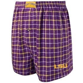 LSU Tigers Youth Purple Gridiron Flannel Boxer Shorts
