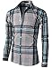 H2H Mens Casual Slim Fit Button Down Shirts Various Styles Check Patterned