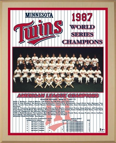 Minnesota Twins Large Healy Plaque - 1987 World Series Champs