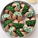 DOSE OF GOOD FORTUNES: A Dozen Dark and White Chocolate Hand-Dipped Fortune Cookies Decorated for Saint Patrick's Day & Nestled in a Gold Container