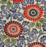Yuzen Chiyogami- Bold Floral Orange/Red and Brown/Burgundy