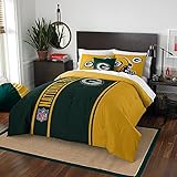 NFL Green Bay Packers Bed Comforter Set Football Team Logo Silhouette Stripe Bedding