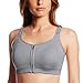 Playtex Women's Play Zip Zip Hooray Wirefree Racerback Sportsbra, Soft Heather Grey/Black, Medium