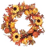 GKI Bethlehem Lighting 24-Inch 35-Light Sunflower Harvest Wreath