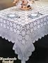 Crochet Table Linen 100% Cotton Hand Made 72x144" /White Color