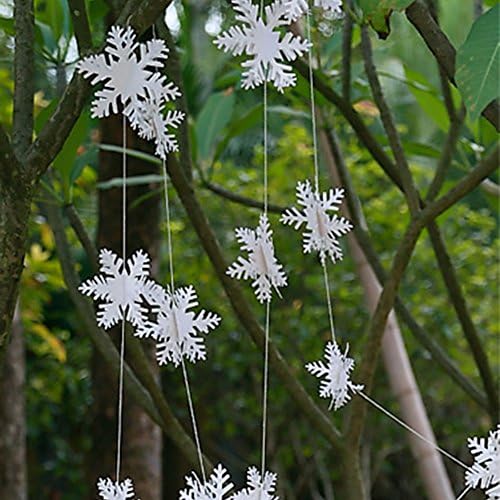 Christmas 3D Snowflake String Garland Hanging Decorations Wall Windows Decor Holiday Party Home Decoration Ornaments 12Pcs