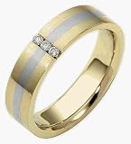 5mm Diamond Two-Tone 18 Karat Gold Comfort Fit Wedding Band Ring