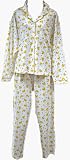 RocketWear Women's Rubber Ducky Print Long Sleeve Button Front Cotton Knit Fun Pajamas