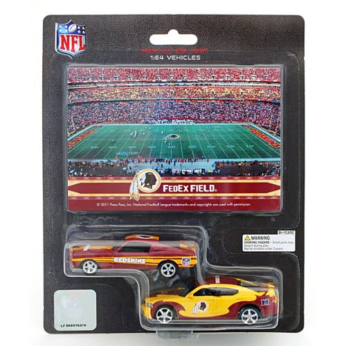 NFL Washington Redskins Ford Mustang and Dodge Charger 1:64 Scale Diecast Cars