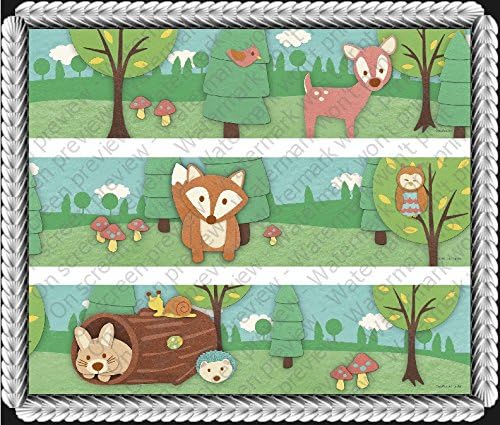 Woodland Animals - Birthday - Designer Strips - Edible Cake Side Toppers - D20165