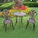 Oakland Living Rose Patio Bistro Set, 3 Piece includes 2 Chairs and Table Bronze
