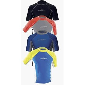 NeoSport Loose Fit Rashguard Short Sleeve Dive Shirt Anti-UV