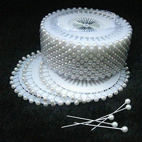480 Pcs White Decorative 3mm Manmade Pearl Straight Head Pins