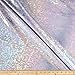 Ben Textiles Shattered Hologram LamÃ© Knit Fabric by The Yard, Silver