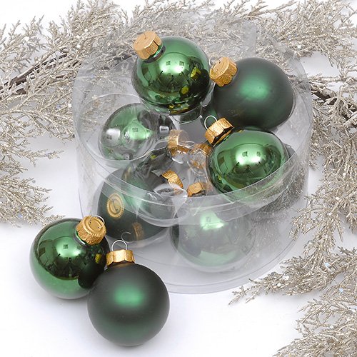 Forest Green Glass Baubles