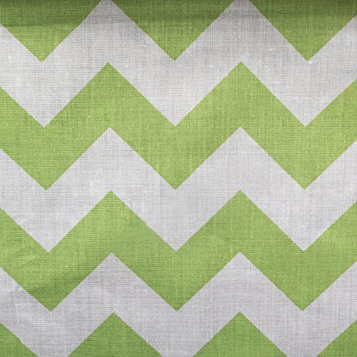1 X Big Chevron Poly Cotton Green 60 Inch