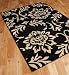 Kitchen & Housewares : Large: Impuls Rugs: Graceful Damask in Black and Cream 160cm x 225cm (63in x 89in)