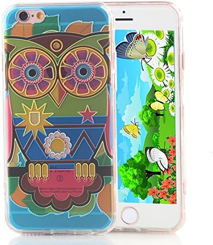 [ 3D Stereo Relief Texture Pattern ] Luxury Floral Painted painting Hard Plastic transparent Case cover for iphone 6 6s plus 4.7 5.5 inch Full Protection TPU Silicon cases covers (Owl Daddy 6/6s)