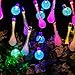 Solar String Lights By Zeso 20ft 30 LED 15 Water Drop & 15 Crystal Waterproof Lights Christmas Lights Outdoor String lights for Garden, Patio, Yard, Home, Christmas Tree, Parties (Multi-colored)