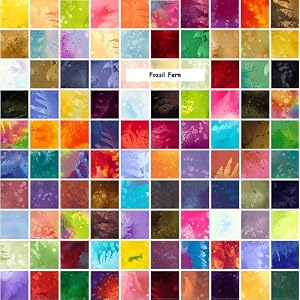 Benartex-FOSSIL-FERN-5-Precut-Quilting-Fabric-Squares-Batik-Like