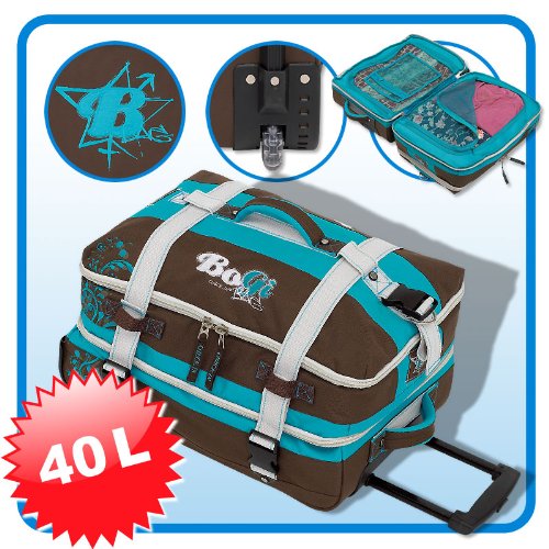 BoGi BAG Trolley Reisetasche Check In 48cm braun / t&uuml;rkis 208584