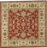 4'11 x 4'11 Rust Red Hand Tufted Wool Agra Square Rug