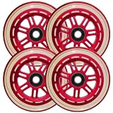 4 Wheels W Abec 7 Bearings for RAZOR SCOOTERS 100mm RED